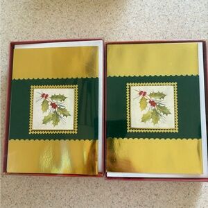 Two Holiday Home Red and White Card Set